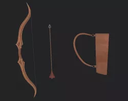 Bow Set Low Poly Low-poly  3D model