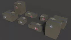 Carton Boxes Low-poly  3D model