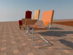 Chairs Low-poly  3D model