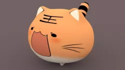 Chibi tiger character 3D model