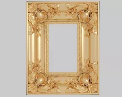 Classic frame of luxurious gold interior inlaid gold leaf CNC Texture