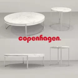 Copenhagen Modern Coffee Table and End Table 3D model