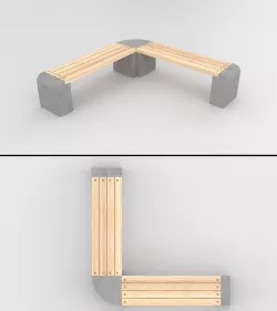 Corner Bench 3D model