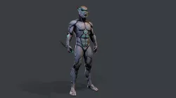 Cyber assassin Low-poly  3D model