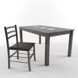 Dining table Antila E and chair Venice 3D model