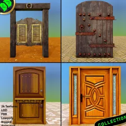 Door Pack  - 1 Low-poly  3D model