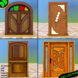 Door Pack - 3 Low-poly  3D model