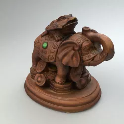 Elephant with Toad Brown Statue  3D model