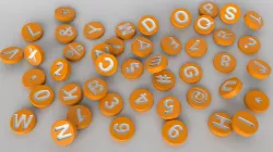 English Letters 3D model in round  shape 3D model
