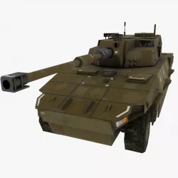 fictional lowpoly pbr tank Low-poly  3D model