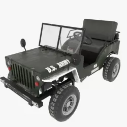 Go Kart Willys Jeep Low-poly  3D model