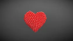 Heart shape - forming animation from spheres 3D model