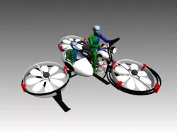 Hover Bike with Sidecar 3D model