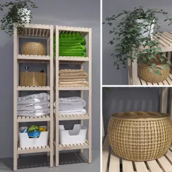 IKEA MOLGER WITH BATH DECOR 3D model