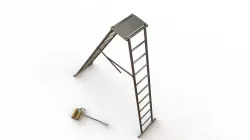 Ladder and Wall Painting Brush