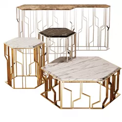 LONGHI Giza table set 3D model