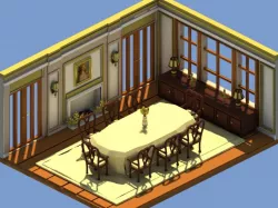 Low poly dining room Low-poly  3D model