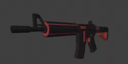 M4A4 Custom with attachments Low-poly  3D model