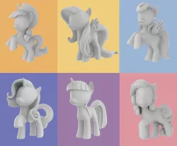 My Little Pony - 6 Main Character 3D Model 3D model