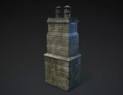 Old Chimney Low-poly  3D model