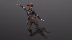 Pirate girl Low-poly  3D model