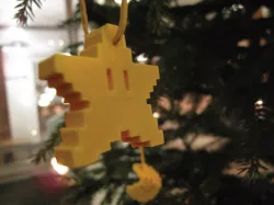 Pixel Christmas star & moon