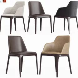 Poliform Grace Dinning Chair Set 3D model