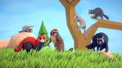 Poly Art Raccoons and Red Panda Low-poly  3D model