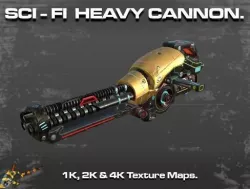 SCI-FI HEAVY CANNON Low-poly  3D model