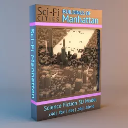 Sci-Fi Manhattan Buildings 3D model