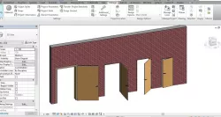 SINGLE DOOR REVIT FAMILY 3D ROTATED AND FULL PARAMETER 3D model