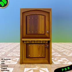 Split Door  Low-poly  3D model