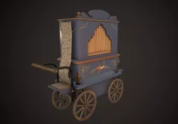 Street organ Low-poly  3D model