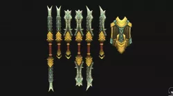 Stylized Handpainted Sword and Shield  Low-poly  3D model