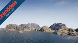 Unimodels River rocks Vol 1 for UE4 Low-poly  3D model