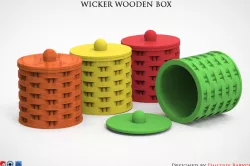 Wicker wooden box