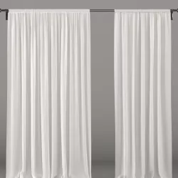 Wide white tulle curtains 3D model