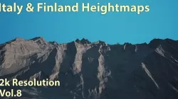 151 Italy and Finland Heightmaps Low-poly 3D model