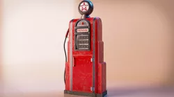 1950s  Vintage Gas Pump Asset Low-poly 3D model
