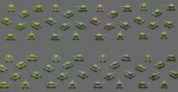 2 Animated Tanks hand-painted Low-poly 3D model
