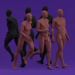 3 piece Dynamic Male Fashion Mannequin set Low-poly 3D model