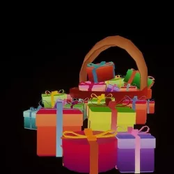 30 Christmas Gift Boxes TOON Low-poly 3D model