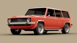 4 door generic 70s truck Low-poly 3D model