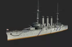 A cloud battleship cruiser ship battleship 3D model