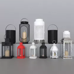 A set of candlesticks lanterns from Ikea 3D model