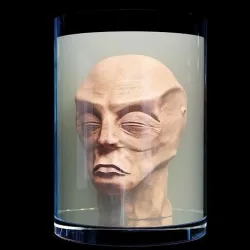Alien head in glass 3D model