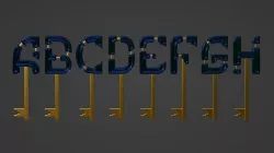 Alphabet Keys 3D model