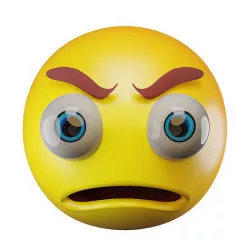 Angry Face Emoticon Low-poly 3D model