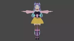 anime girl 3d model Low-poly 3D model