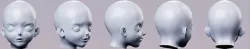 Anime male kids base Low-poly 3D model